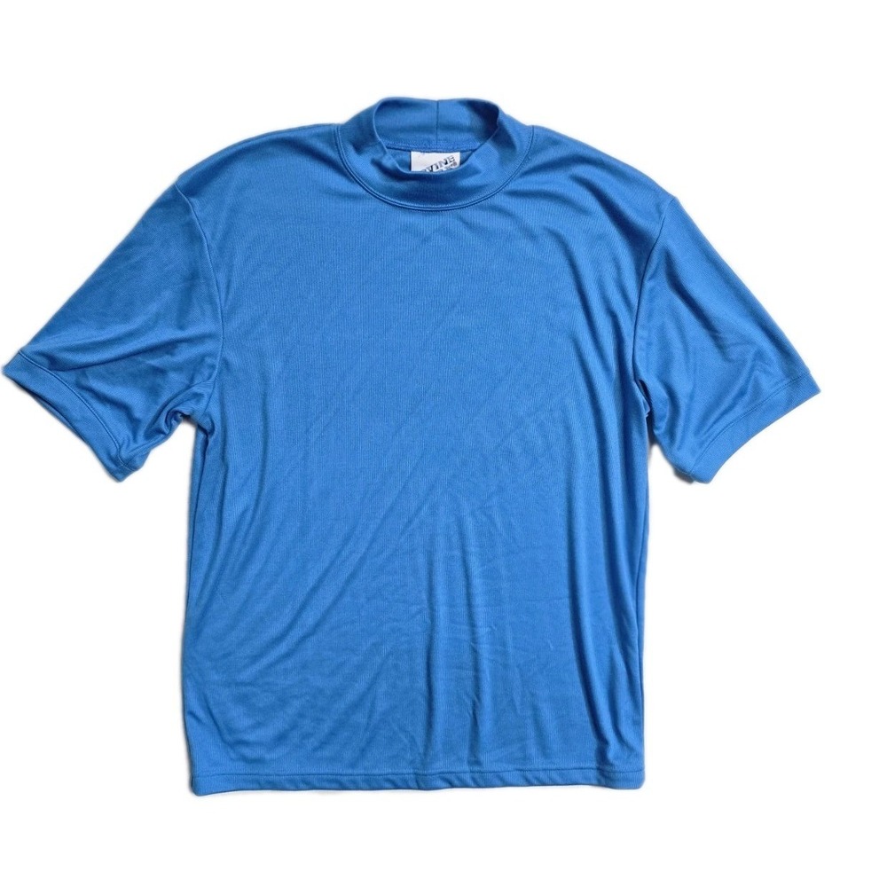 Vintage  Irvine Park Blue Mock Neck Shirt  L Knit